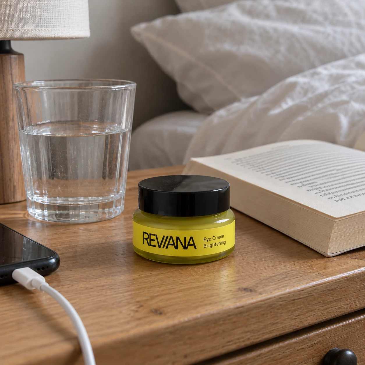 Eye Cream on an ordinary bedside table