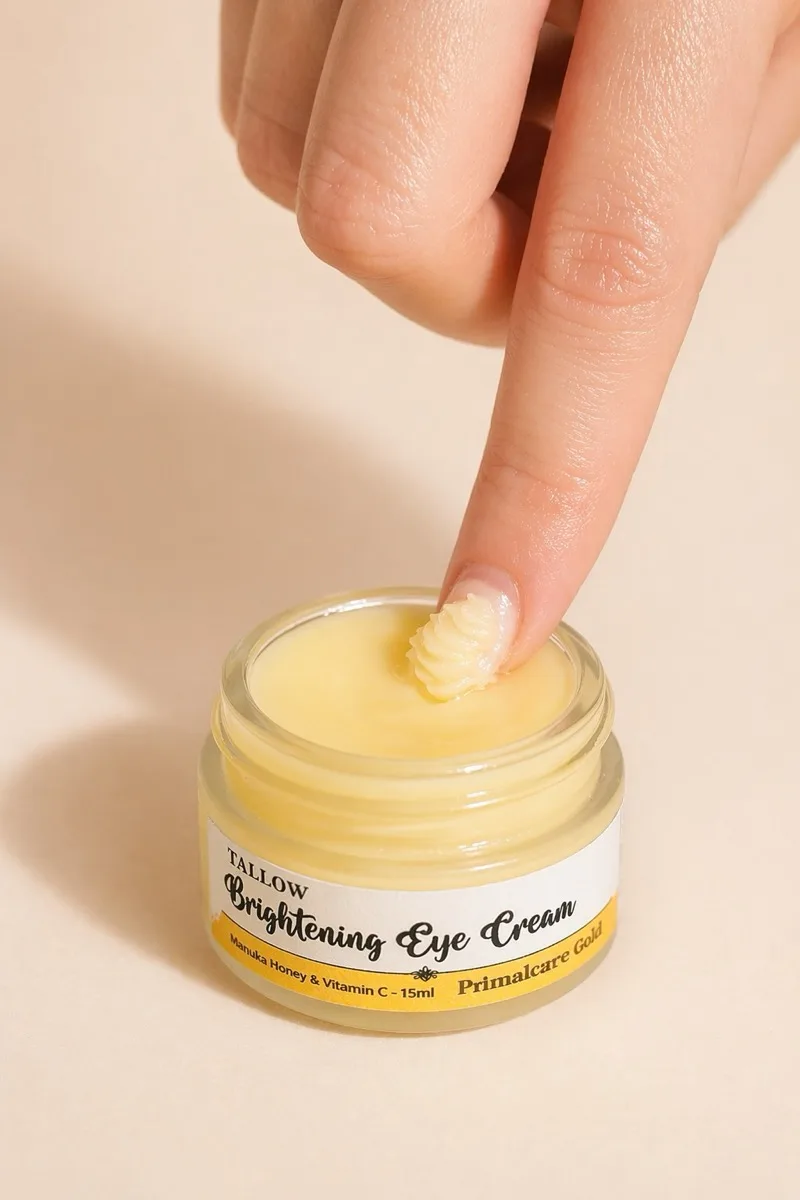 Tallow eye cream application