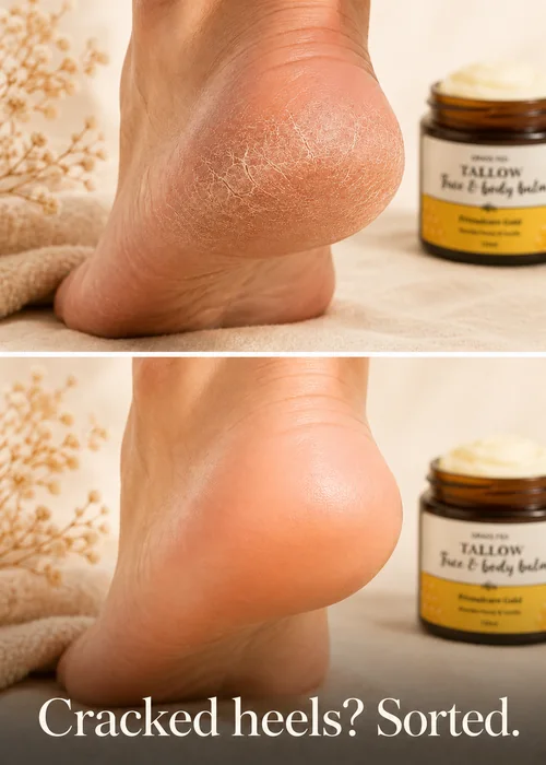 For cracked heels — before and after