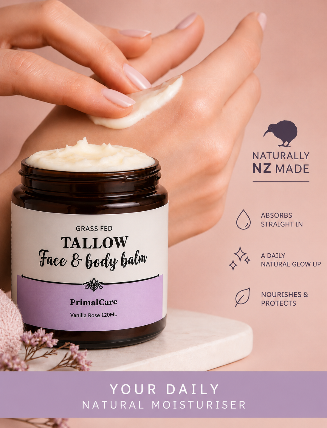 Whipped tallow balm — daily natural moisturiser
