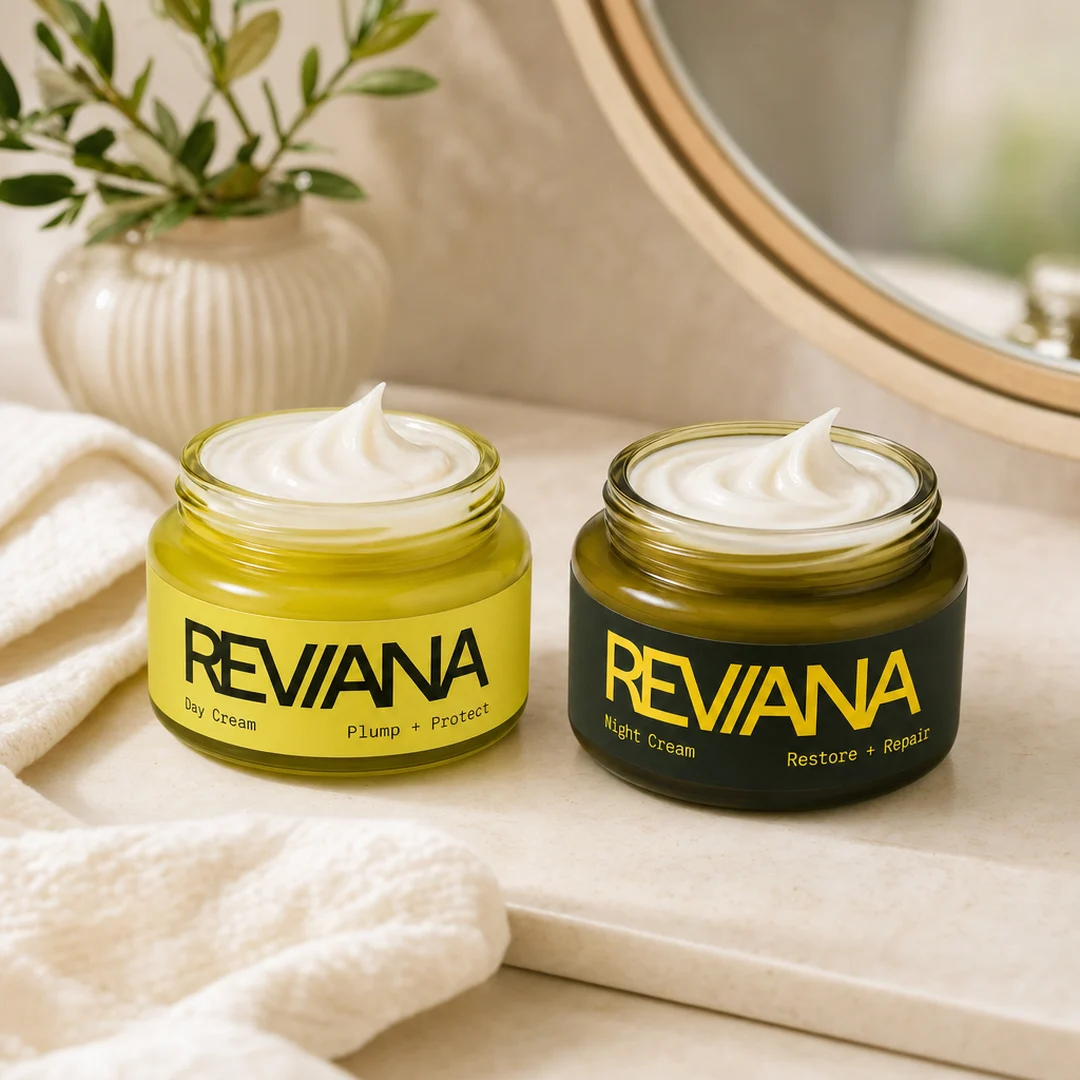 Reviana Anti-Aging Duo — the Reviana Day Cream 50ml and Reviana Night Cream 50ml together